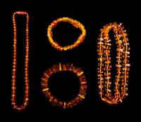 Four Chinese Beaded Amber Jewelry
