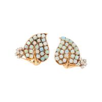 OPAL AND DIAMOND EARCLIPS