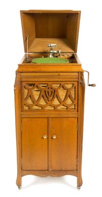 A Wyeth Wycola Oak-Cased Phonograph Cabinet