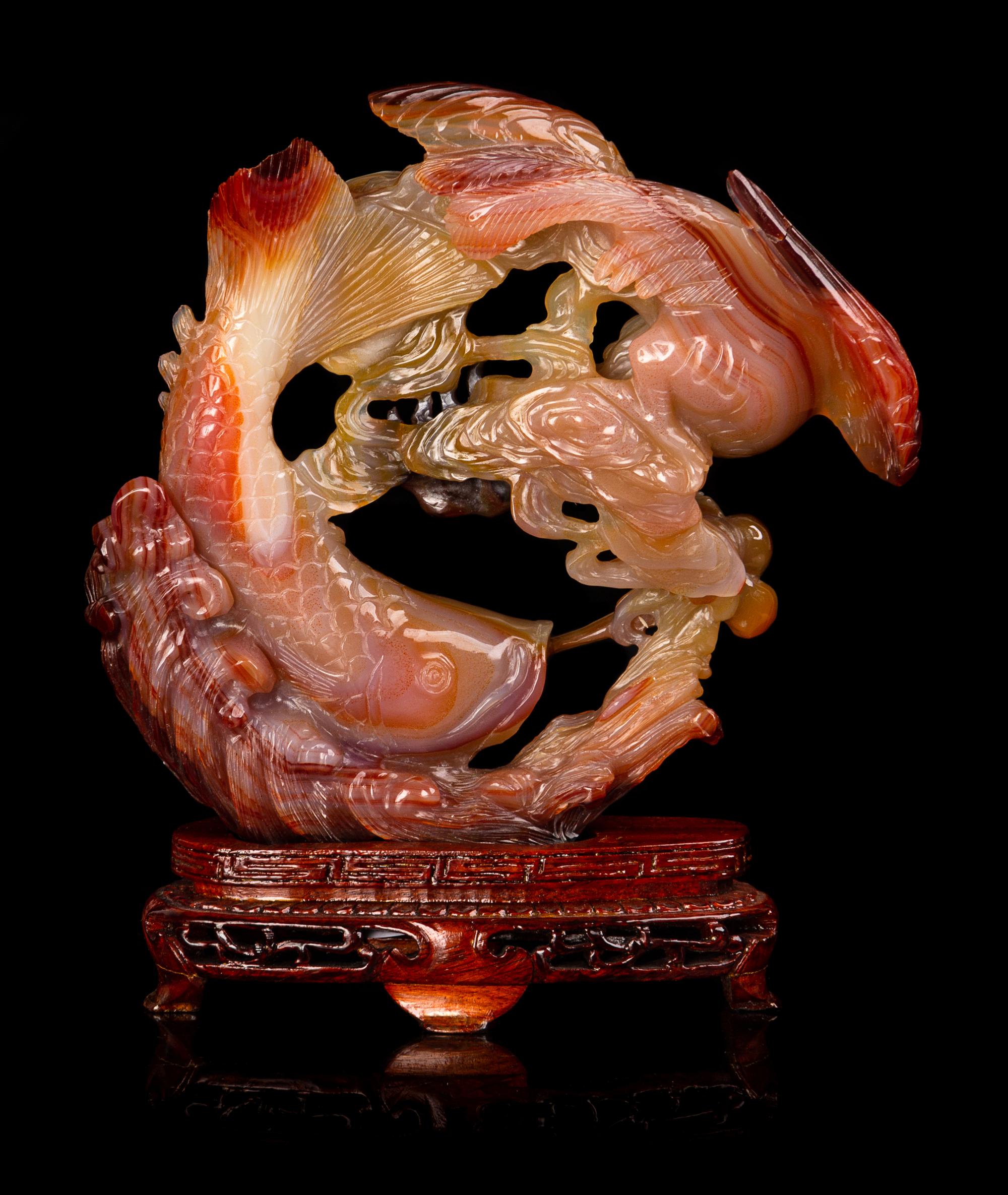 A Chinese Carnelian Agate Carving