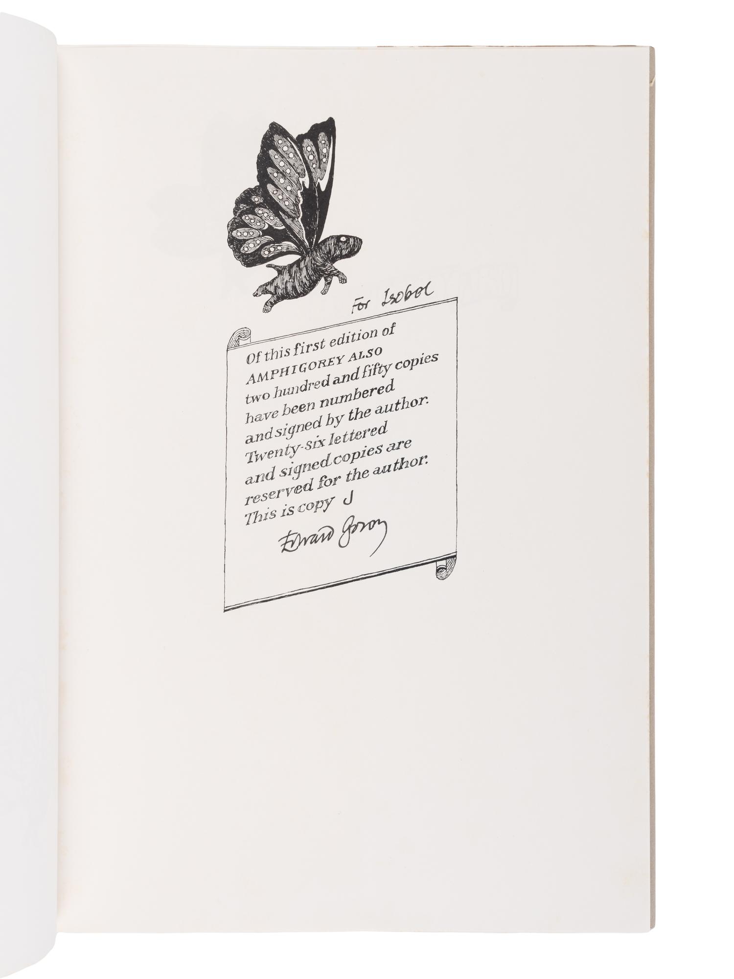 [CHILDREN'S BOOKS & ILLUSTRATION]. GOREY, Edward (1925-2000). Amphigorey Also . New York: Congdon and Weed, 1983.
