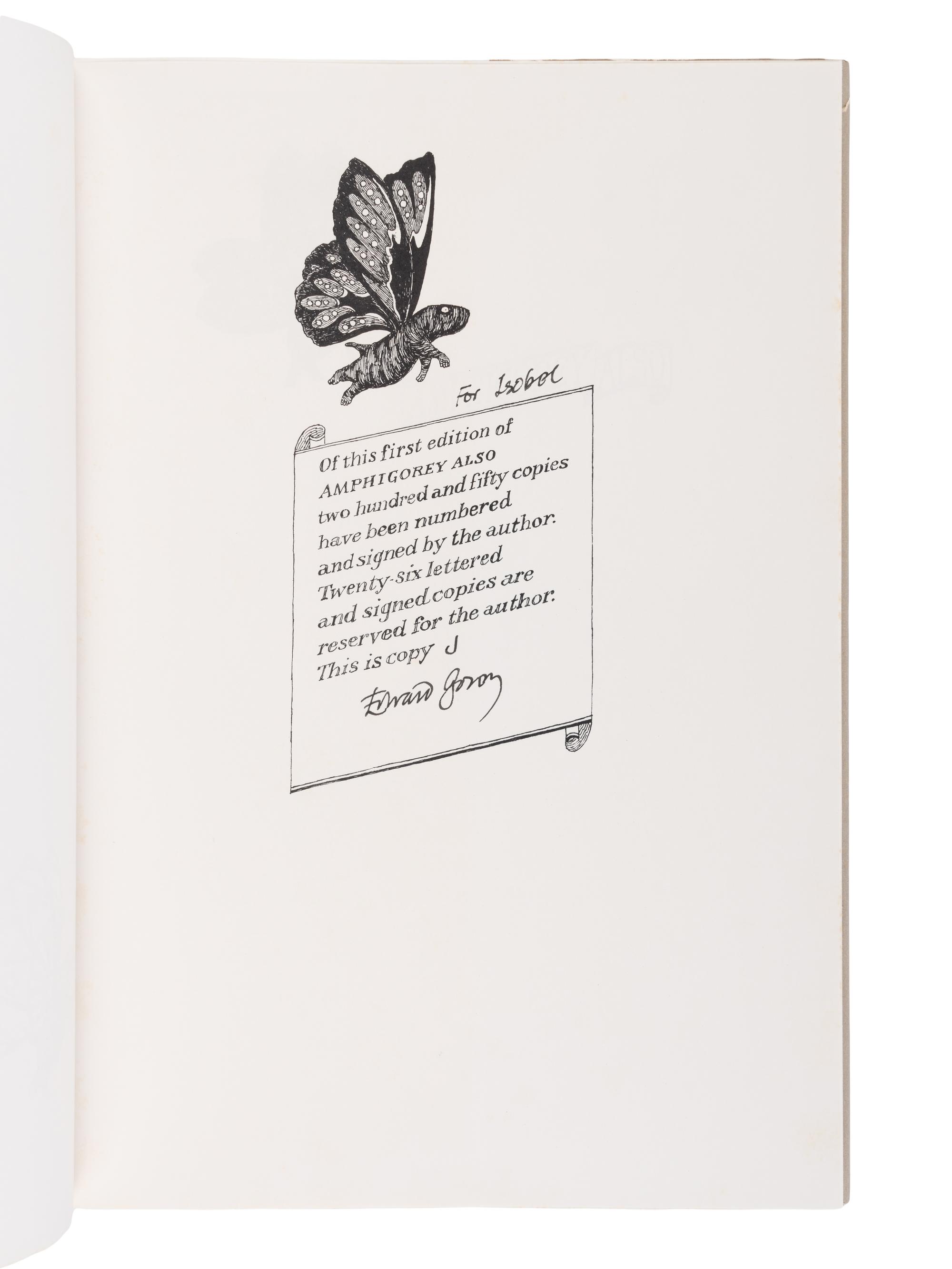 [CHILDREN'S BOOKS & ILLUSTRATION]. GOREY, Edward (1925-2000). Amphigorey Also . New York: Congdon and Weed, 1983.