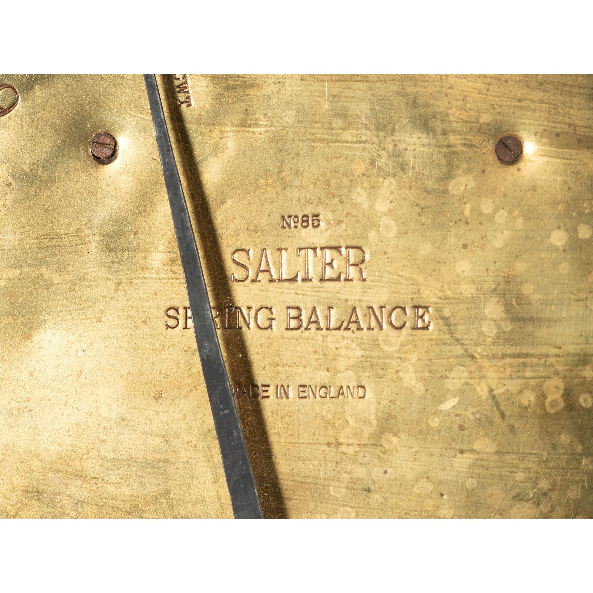 An English Engraved Salter Spring Balance Brass Scale