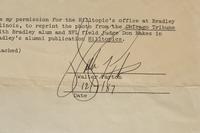 A Walter Payton Signed Autograph Document During His Last NFL Season (Beckett Authentication Services BAS Certified),