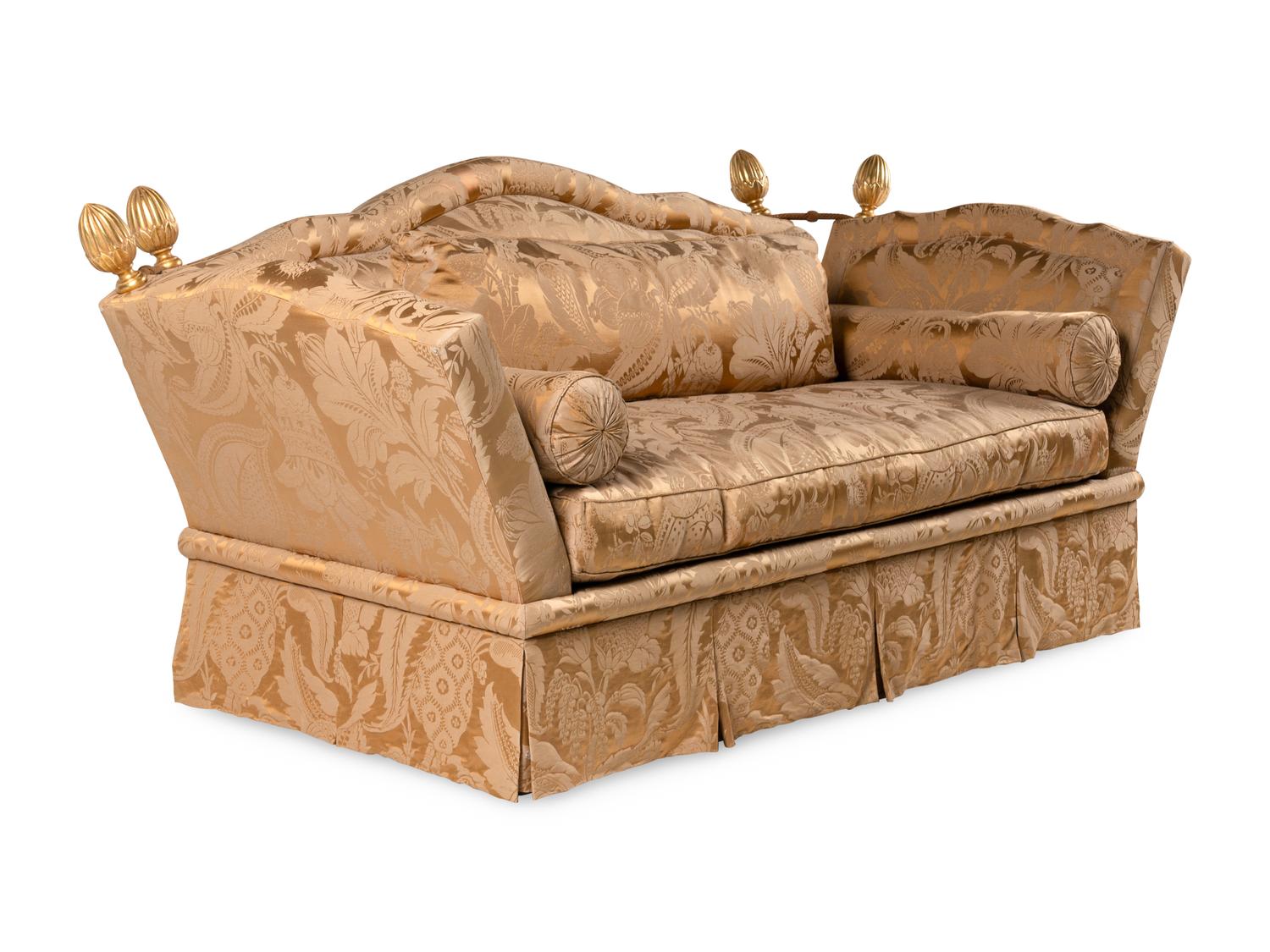 A Damask-Upholstered Knole Sofa