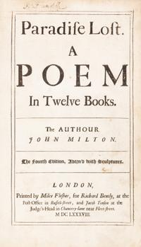 MILTON, JOHN. Paradise Lost. A Poem in Twelve Books. London, 1688. Fourth edition, first folio edition.