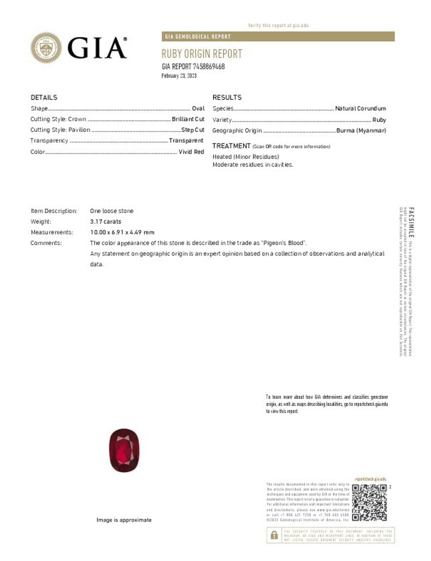 BURMESE RUBY, DIAMOND, AND WHITE GOLD RING