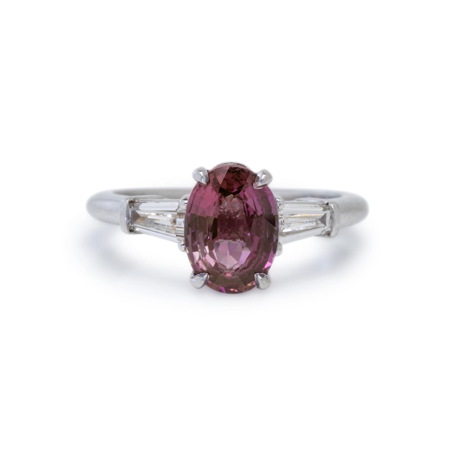 ALEXANDRITE AND DIAMOND RING