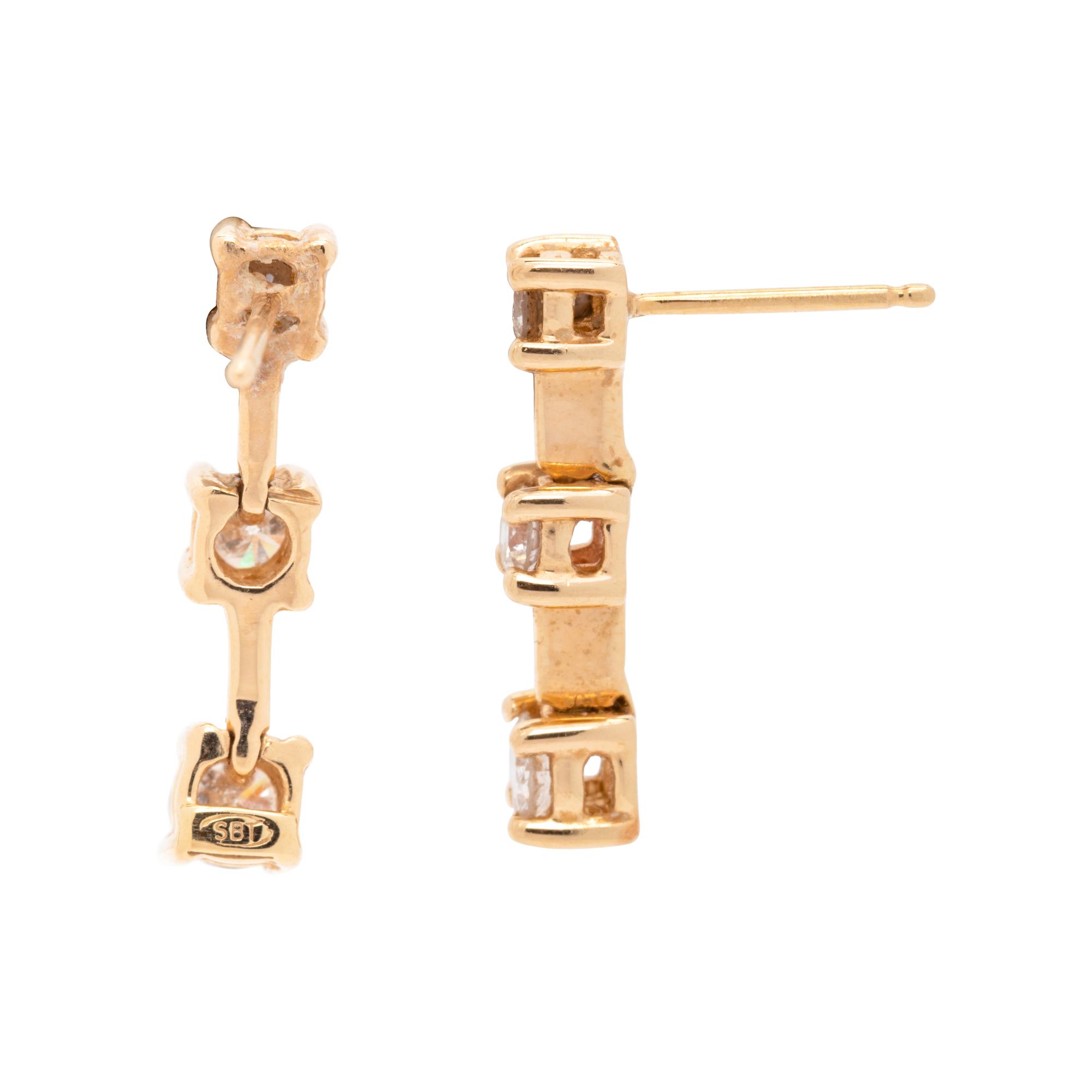 YELLOW GOLD AND DIAMOND EARRINGS