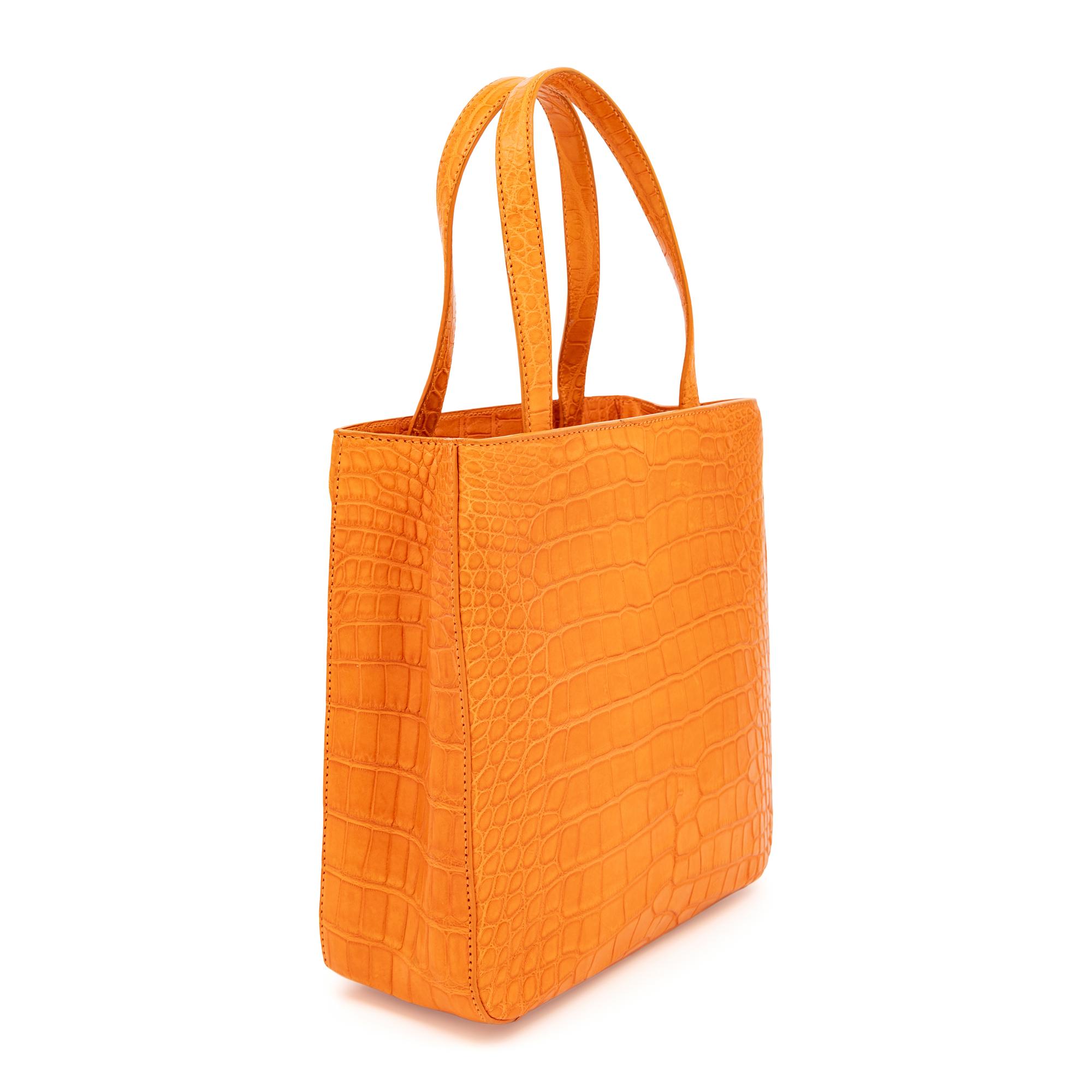 Prada, Orange Crocodile Handbag
