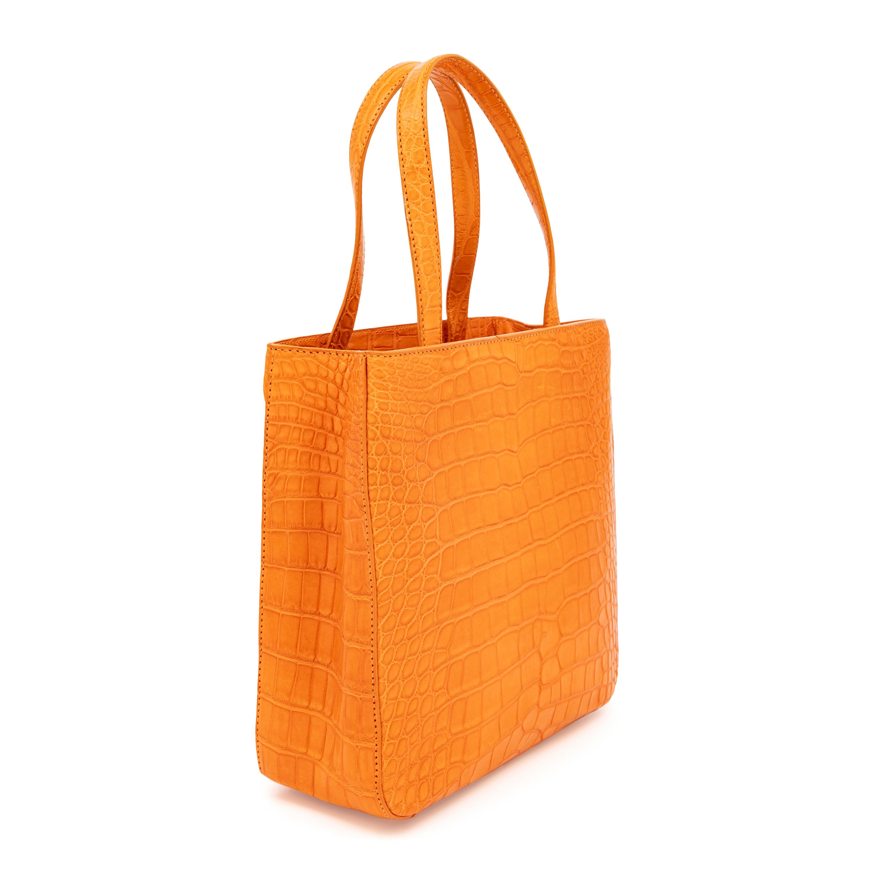 Prada, Orange Crocodile Handbag