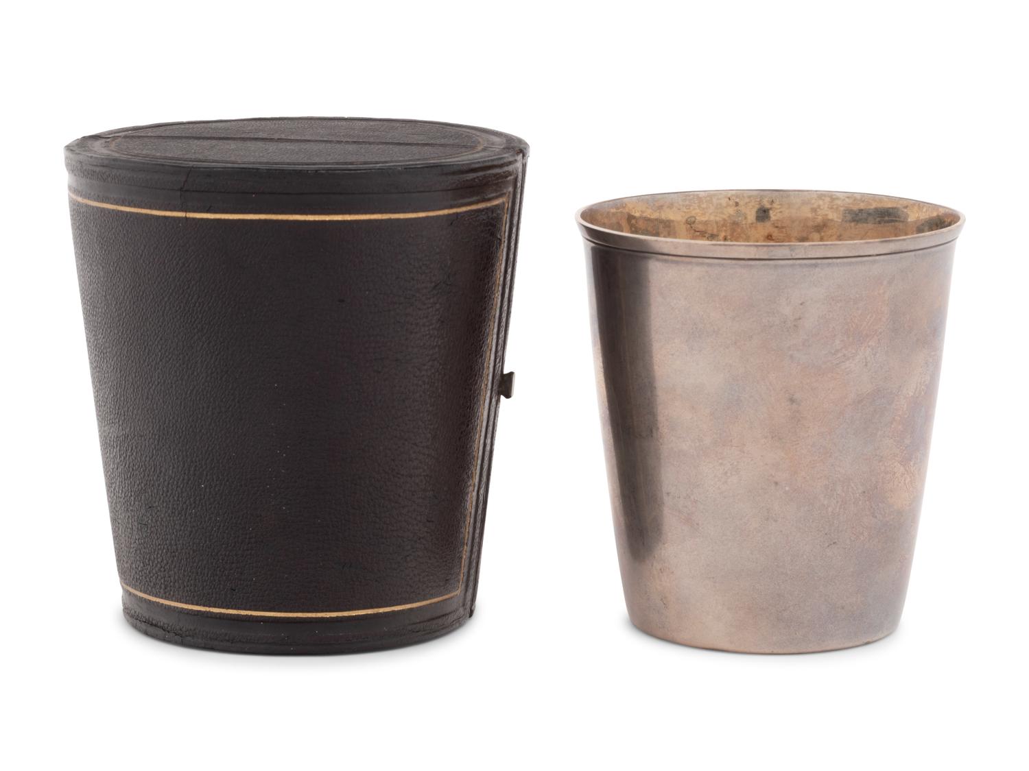 An English Silver Beaker and Case