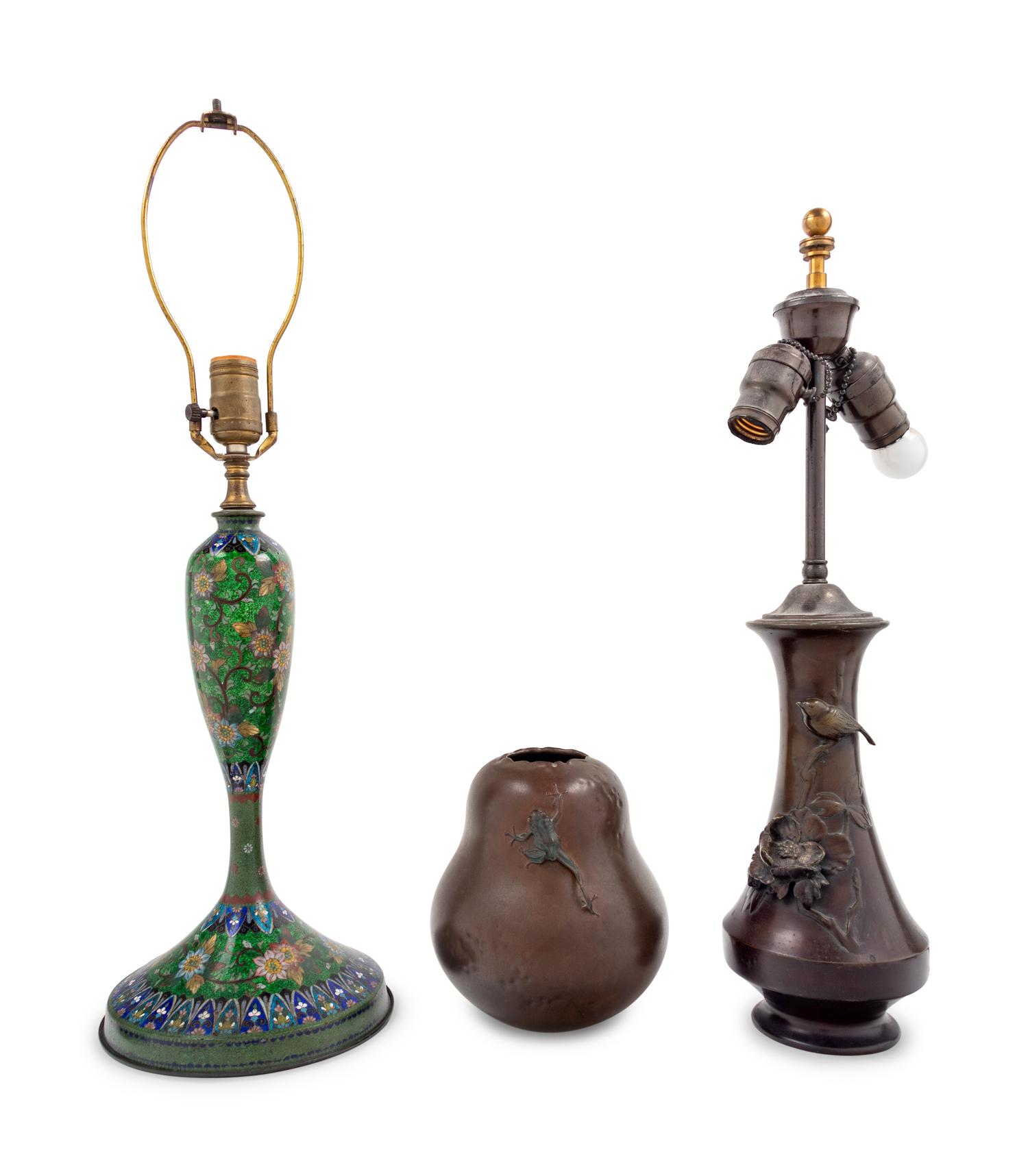 Two Japanese Bronze Vases