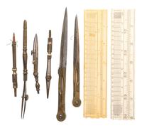 [TOOLS & INSTRUMENTS]. Pocket drafting set. Ca late 18th-early 19th century.