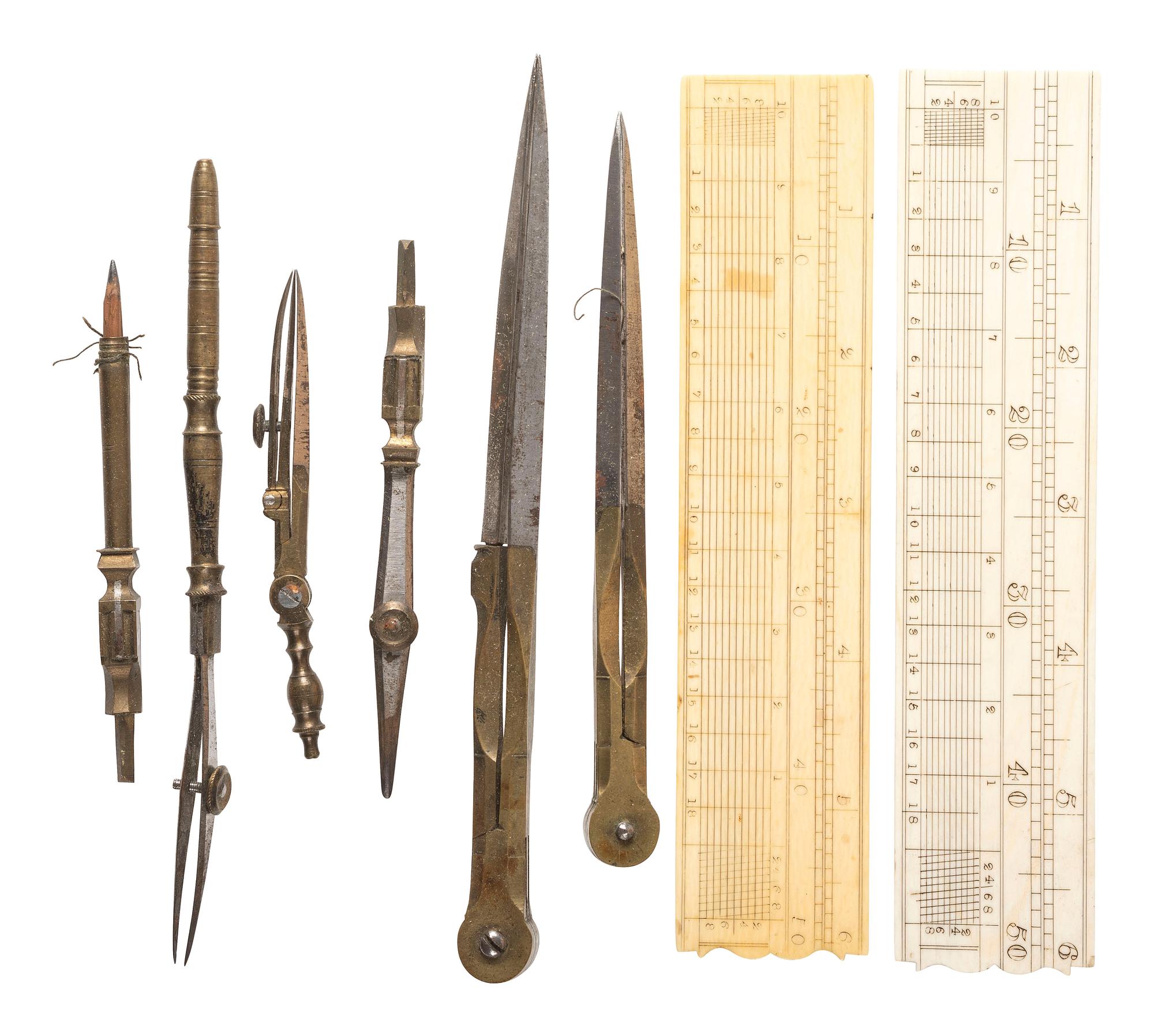 [TOOLS & INSTRUMENTS]. Pocket drafting set. Ca late 18th-early 19th century.