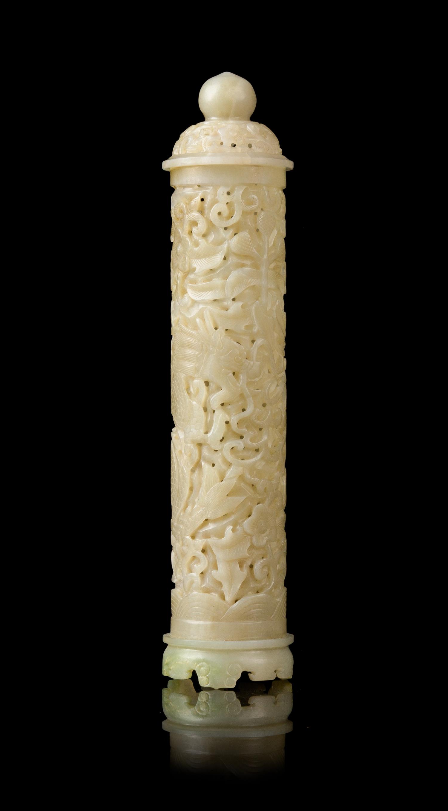 A Celadon Jade Parfumier Height 9 inches.