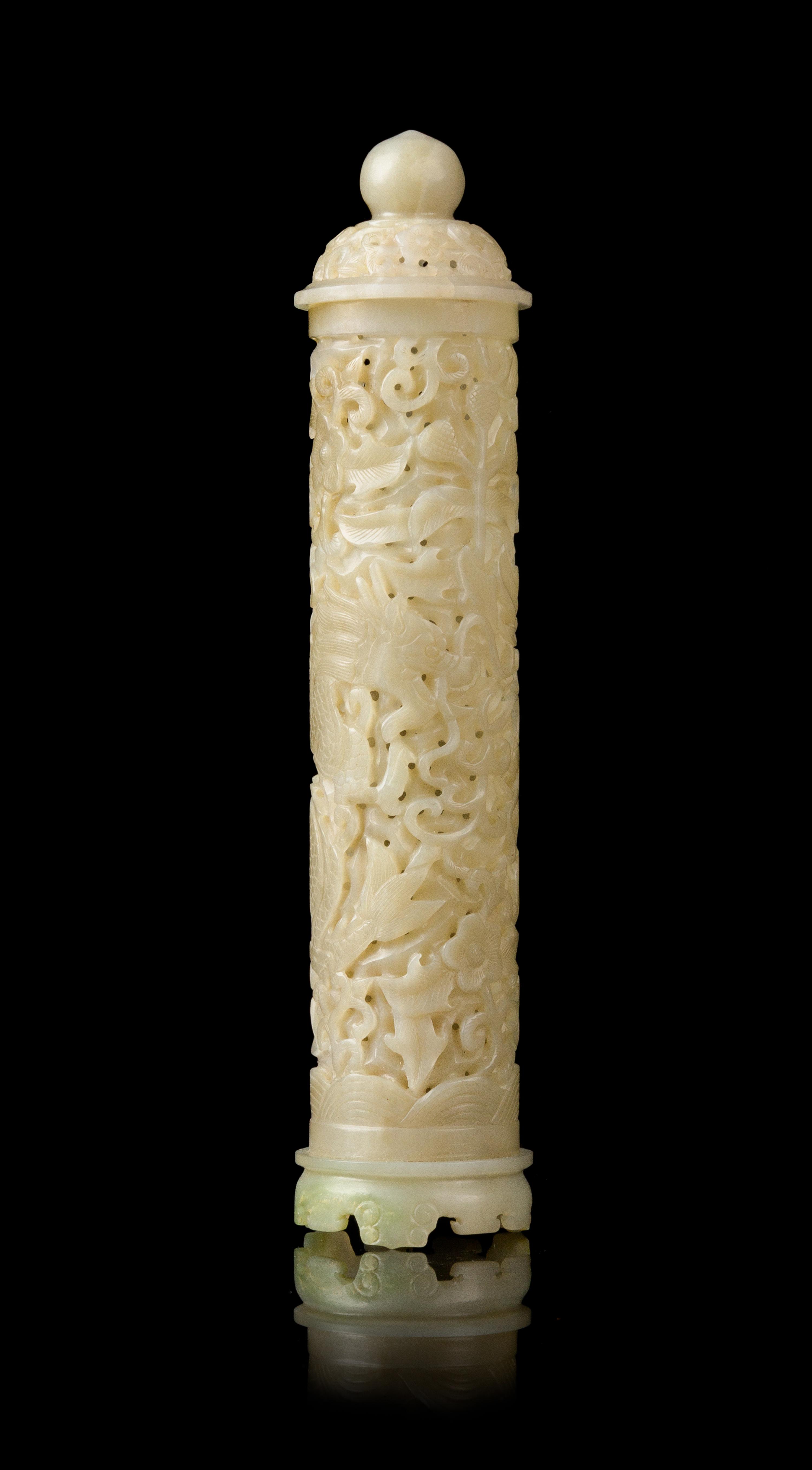 A Celadon Jade Parfumier Height 9 inches.