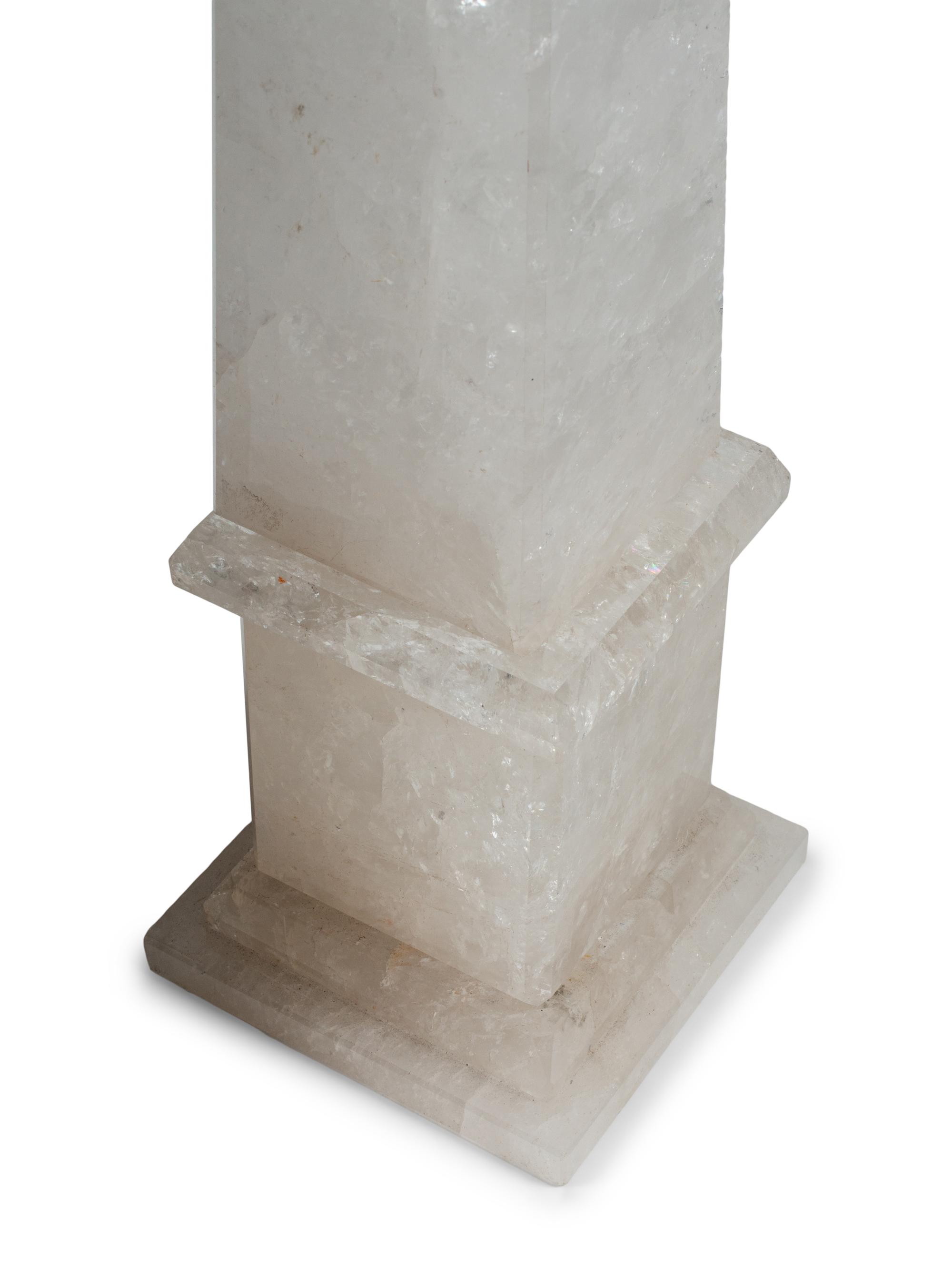 A Pair of Rock Crystal Obelisks