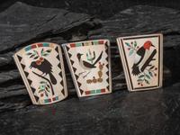 Flock of Mosaic Inlay Avian Bolo Slides