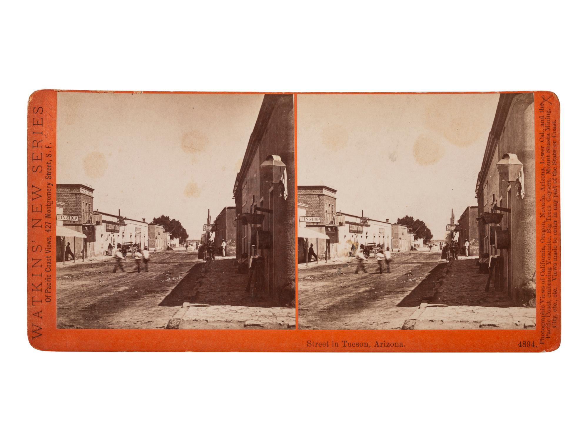 [WESTERN AMERICANA - ARIZONA]. WATKINS, Carleton (1829-1916), photographer. Street in Tucson, Arizona . San Francisco, CA: [1880].