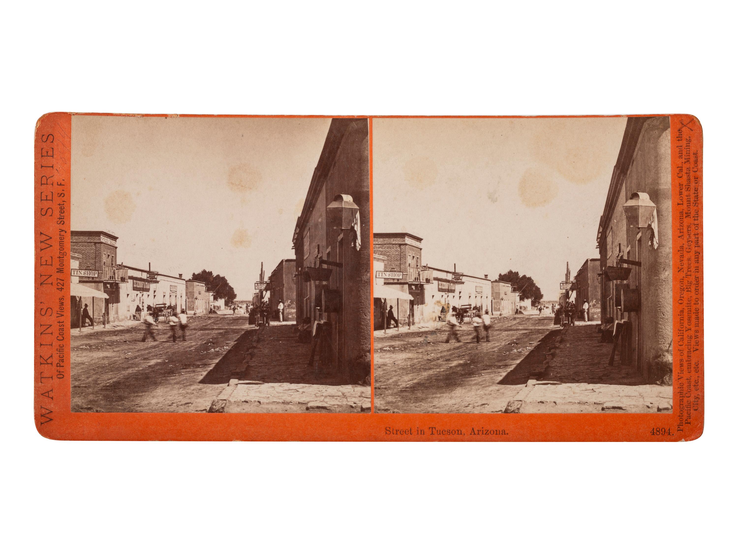 [WESTERN AMERICANA - ARIZONA]. WATKINS, Carleton (1829-1916), photographer. Street in Tucson, Arizona . San Francisco, CA: [1880].