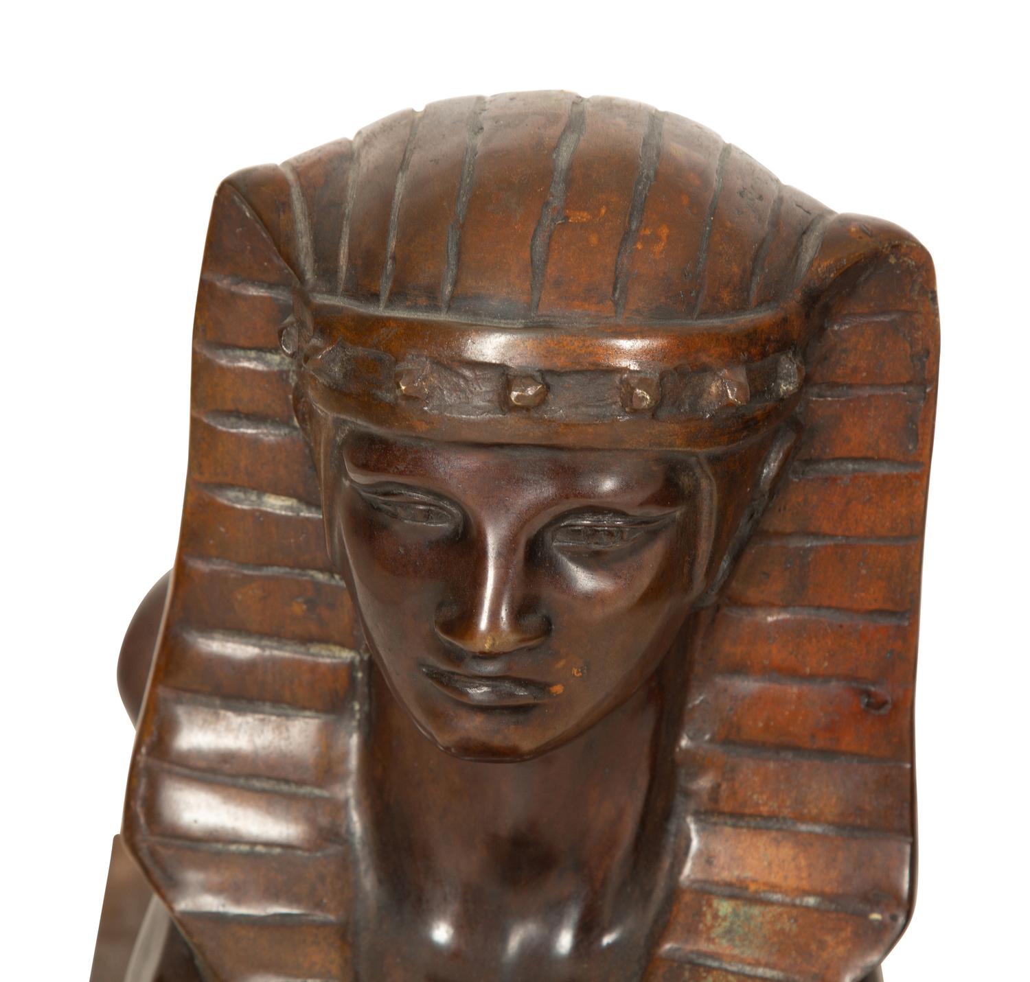 A Pair of Italian Bronze Sphinxes — 19th/20th Century
