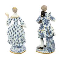 A Pair of Meissen Blue and White Figures