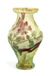 Burgun & Schverer, EARLY 20TH CENTURY, a cameo glass vase, of baluster form with floral decoration