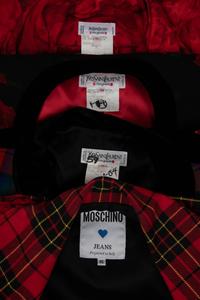 Four Yves Saint Laurent and Moschino Top Pieces: Three Jackets and One Blouse, 1980s
