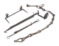 An Assortment of Iron Hearth and Lighting Articles
