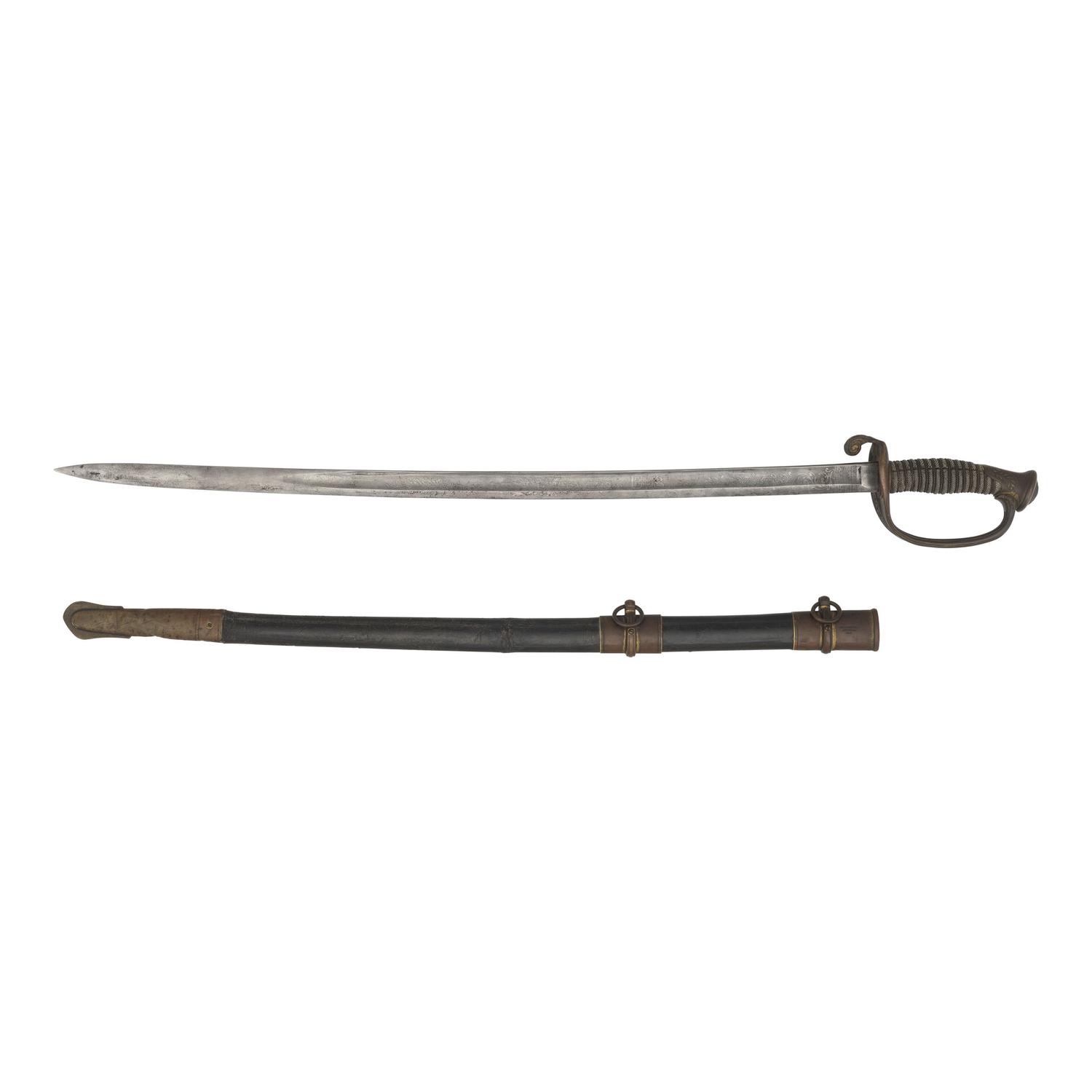 Ames Model 1850 Foot Officers Sword Presented to Lt. Cornelius Batchelder - 12th Mass Infantry - WIA at Gettysburg