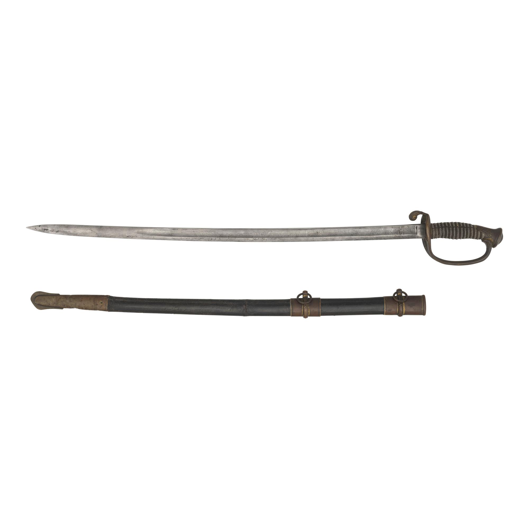 Ames Model 1850 Foot Officers Sword Presented to Lt. Cornelius Batchelder - 12th Mass Infantry - WIA at Gettysburg