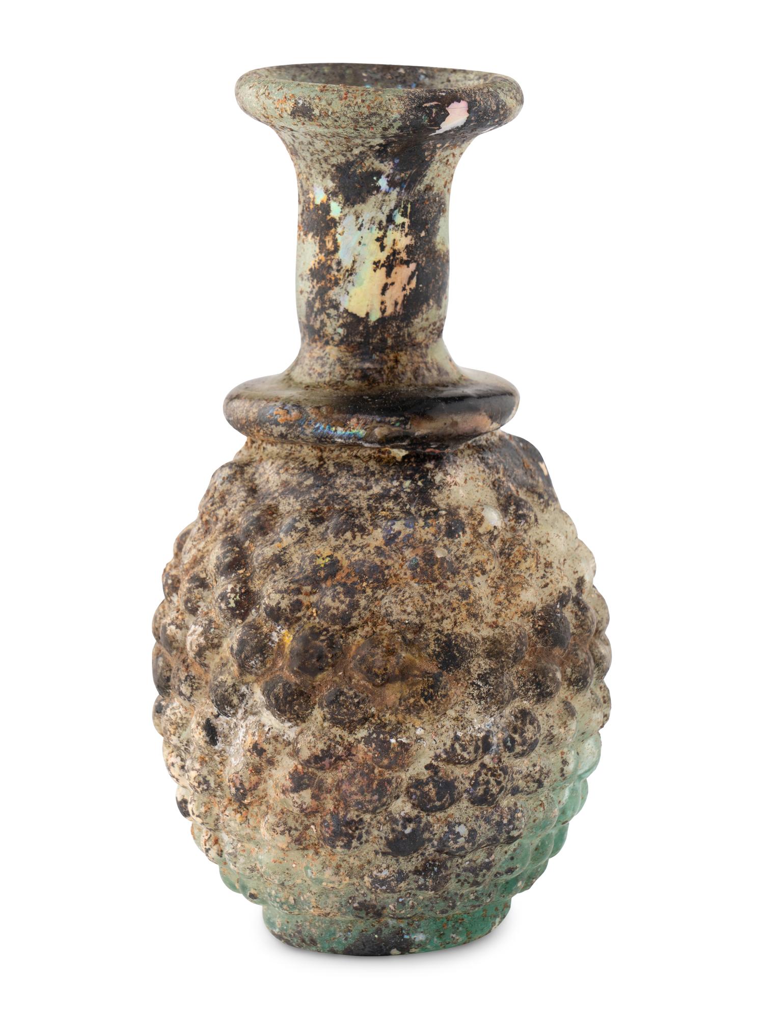 A Roman Glass Grape Flask