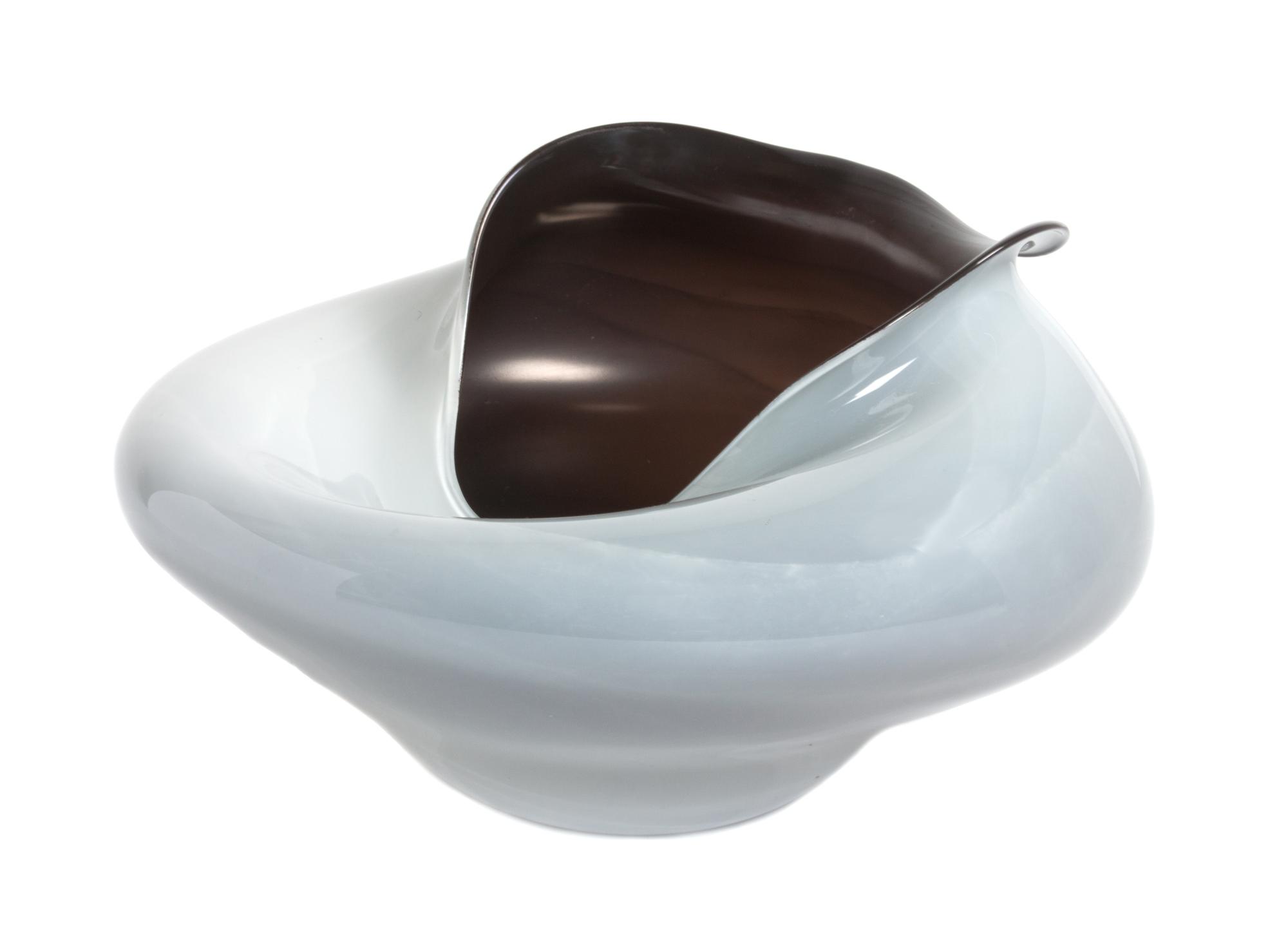 A Studio Glass Bowl Height 6 3/4 x width 13 inches.