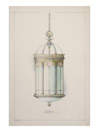 A Collection of Pencil and Ink Prototype Drawings for Beardslee Chandelier Co.