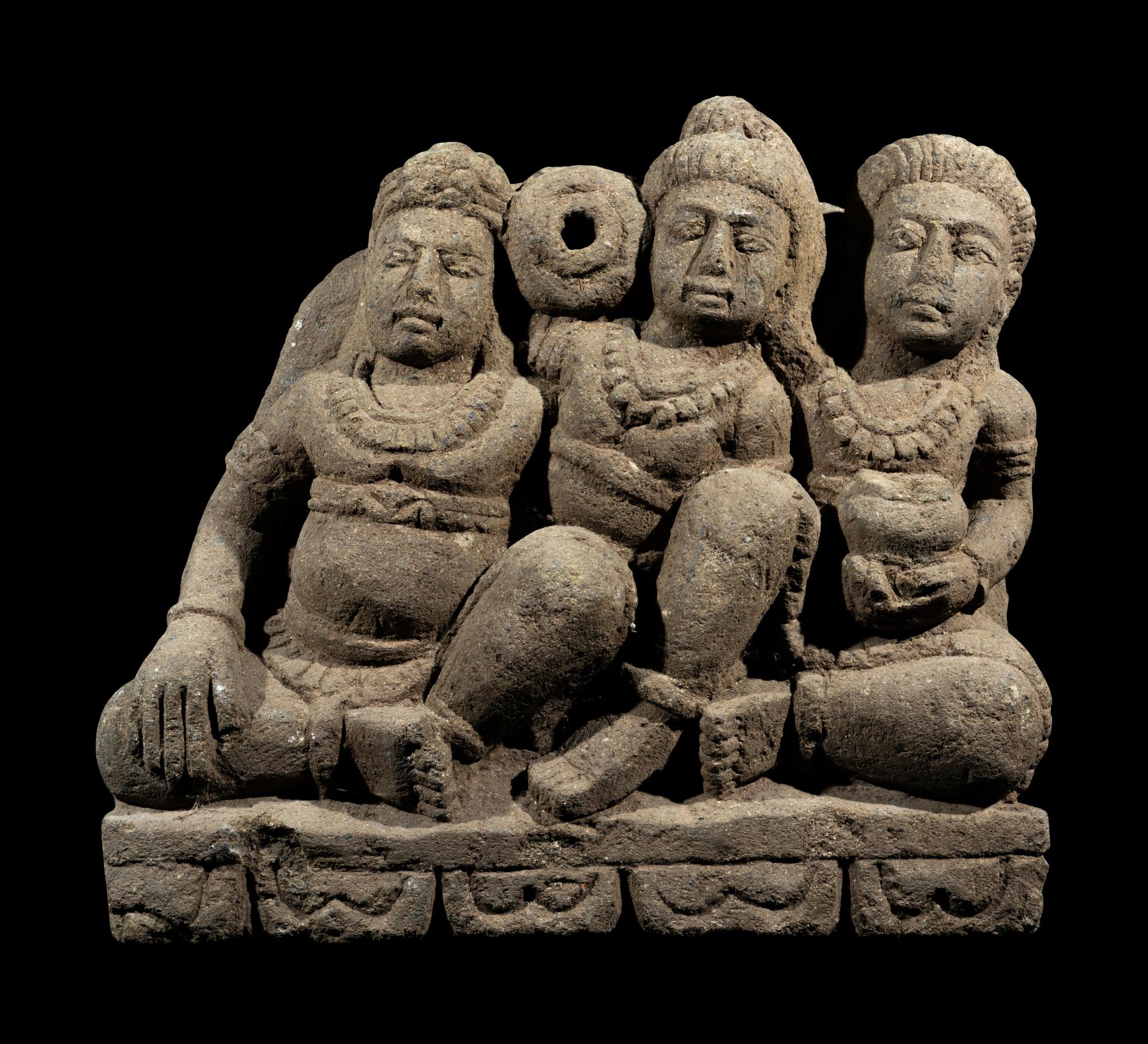 A Gandharan Carved Sandstone Figural Group