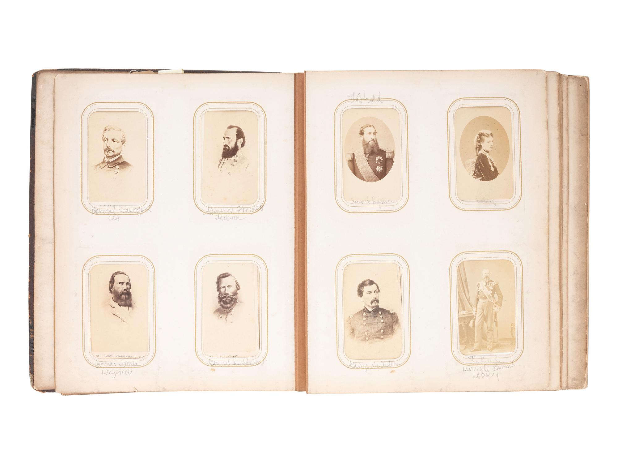 [EARLY PHOTOGRAPHY] CDV album cont. approx. 185 photographs of American and European personalities.
