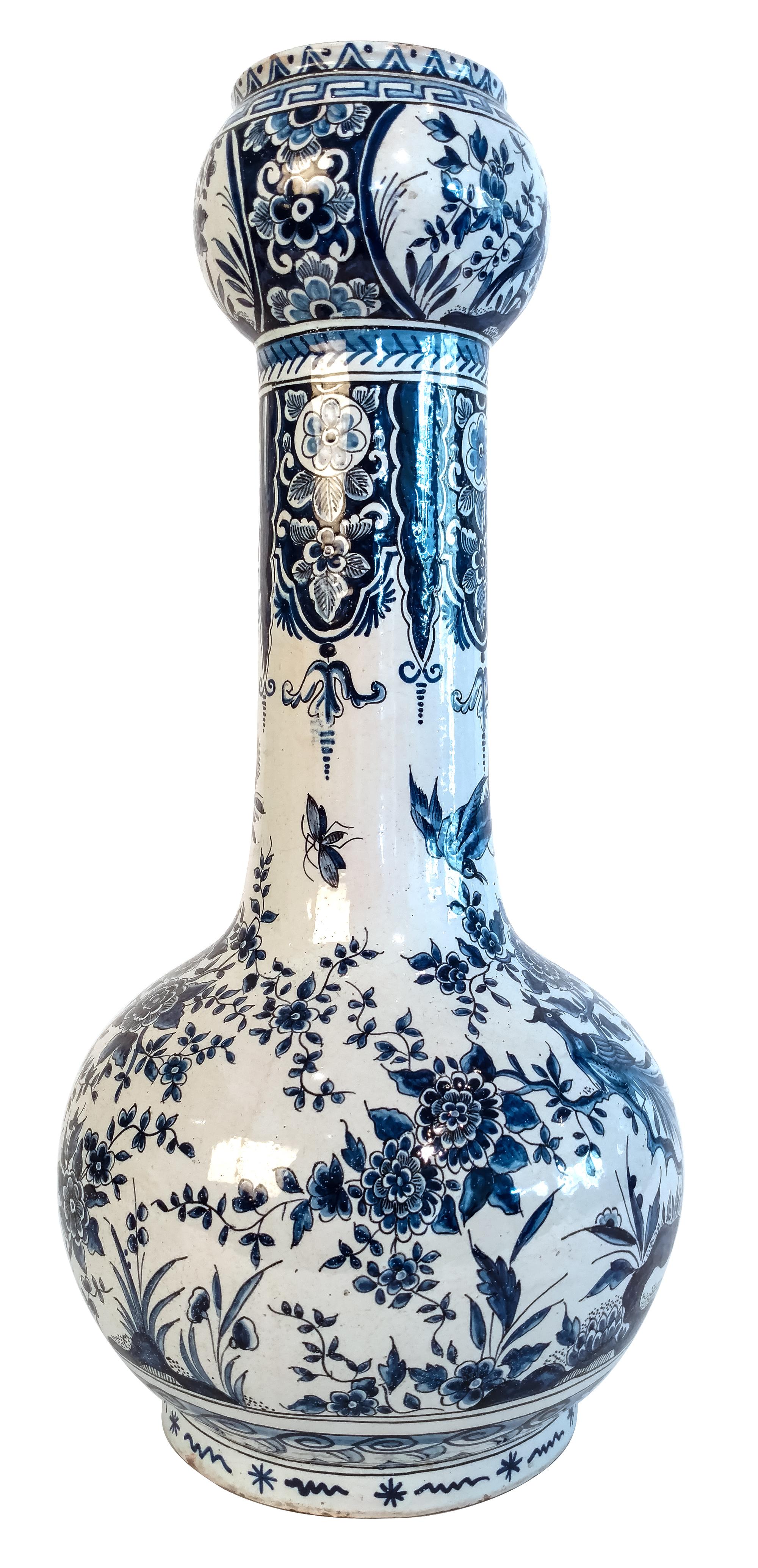 A Delft Earthenware Vase Height 19 1/4 inches. — POST WWII