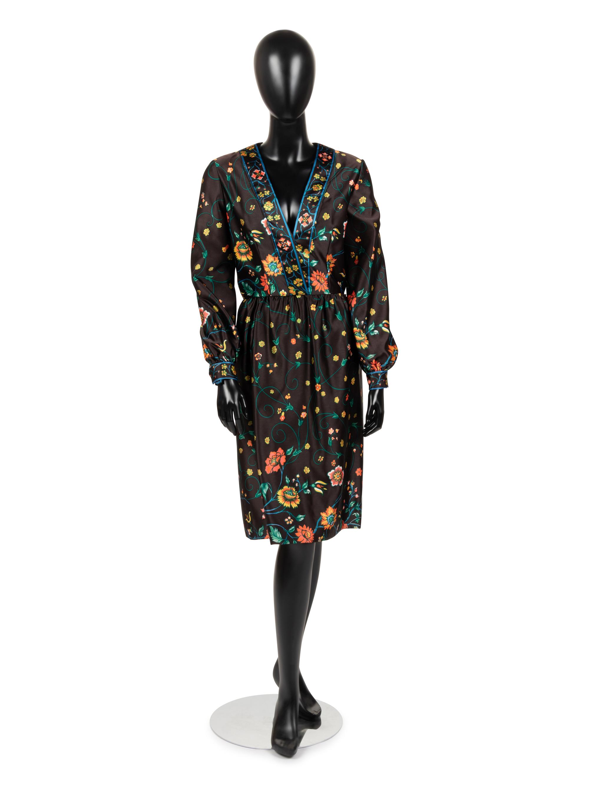 Oscar de la Renta Floral Print Dress, 1960-70s