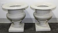 A Pair of Glazed Ceramic Urns Height 17 1/2 inches. — 20TH CENTURY