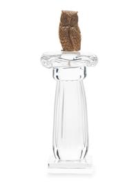 A Steuben Glass and 18 Karat Gold Column of the Owl Sculpture