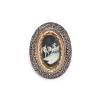 ANTIQUE, IRON AND YELLOW GOLD BROOCH