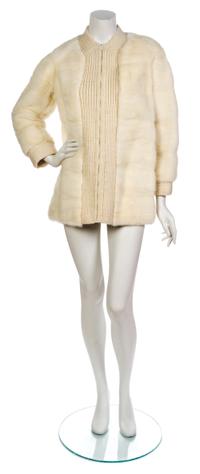 An Ivory Fur and Cable Knit Jacket,