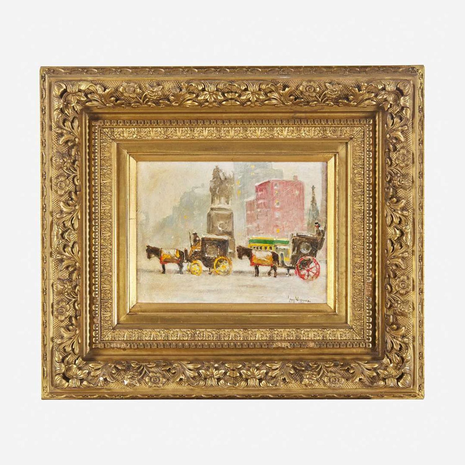 Guy Carleton Wiggins (American, 1883–1962) Old Fashioned Winter (New York Plaza)
