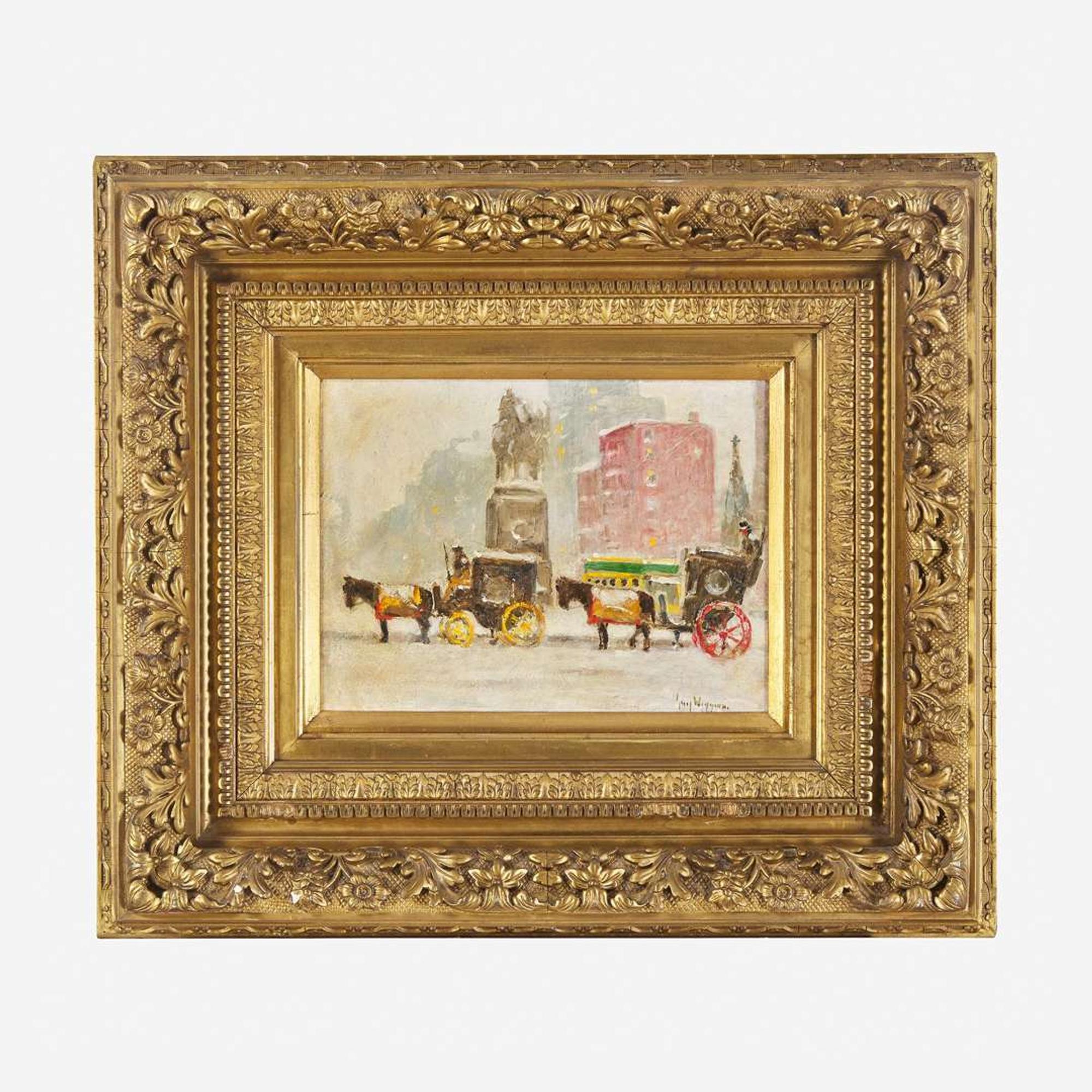 Guy Carleton Wiggins (American, 1883–1962) Old Fashioned Winter (New York Plaza)
