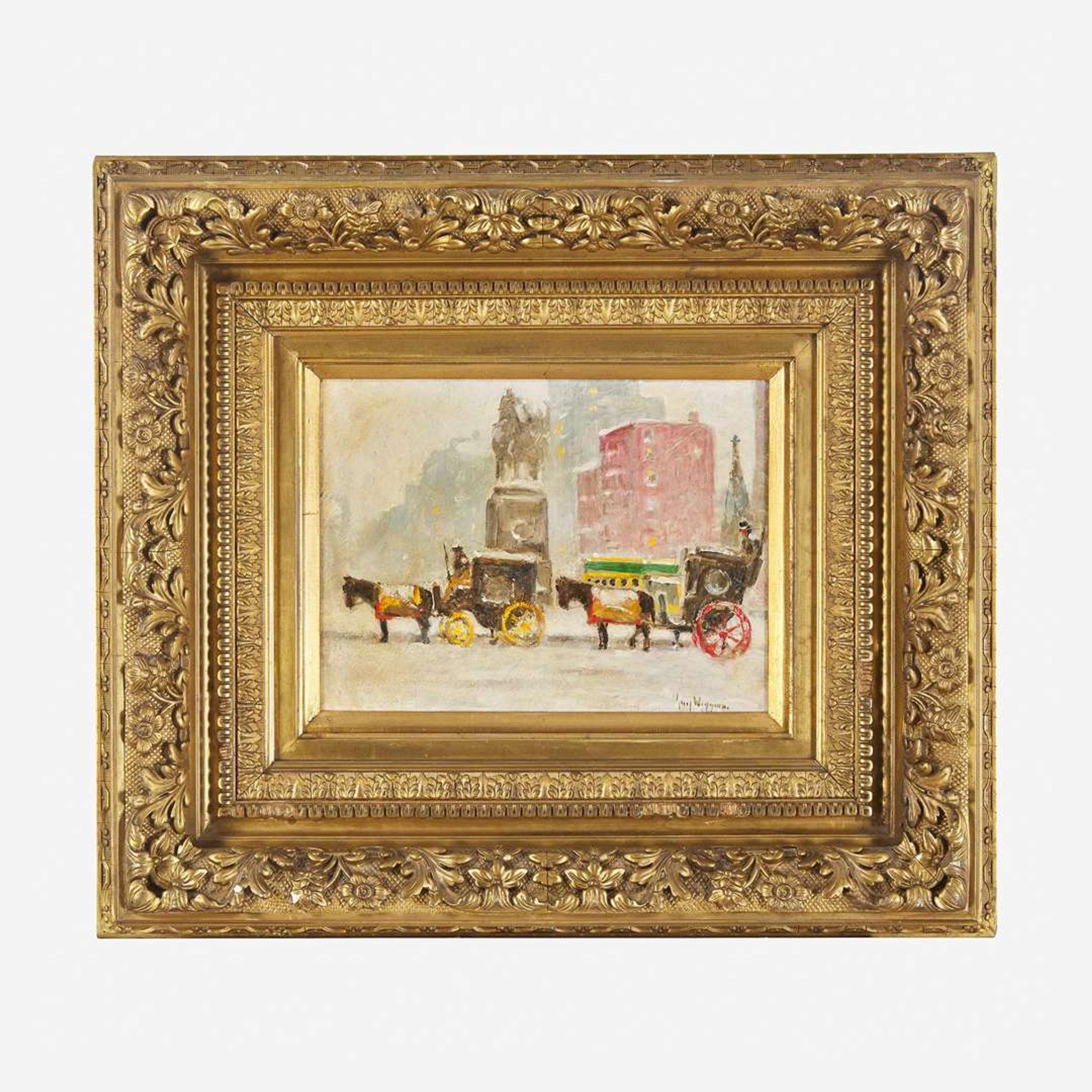 Guy Carleton Wiggins (American, 1883–1962) Old Fashioned Winter (New York Plaza)