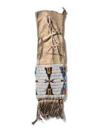 Cheyenne Beaded Hide Tobacco Bag, with Documentation