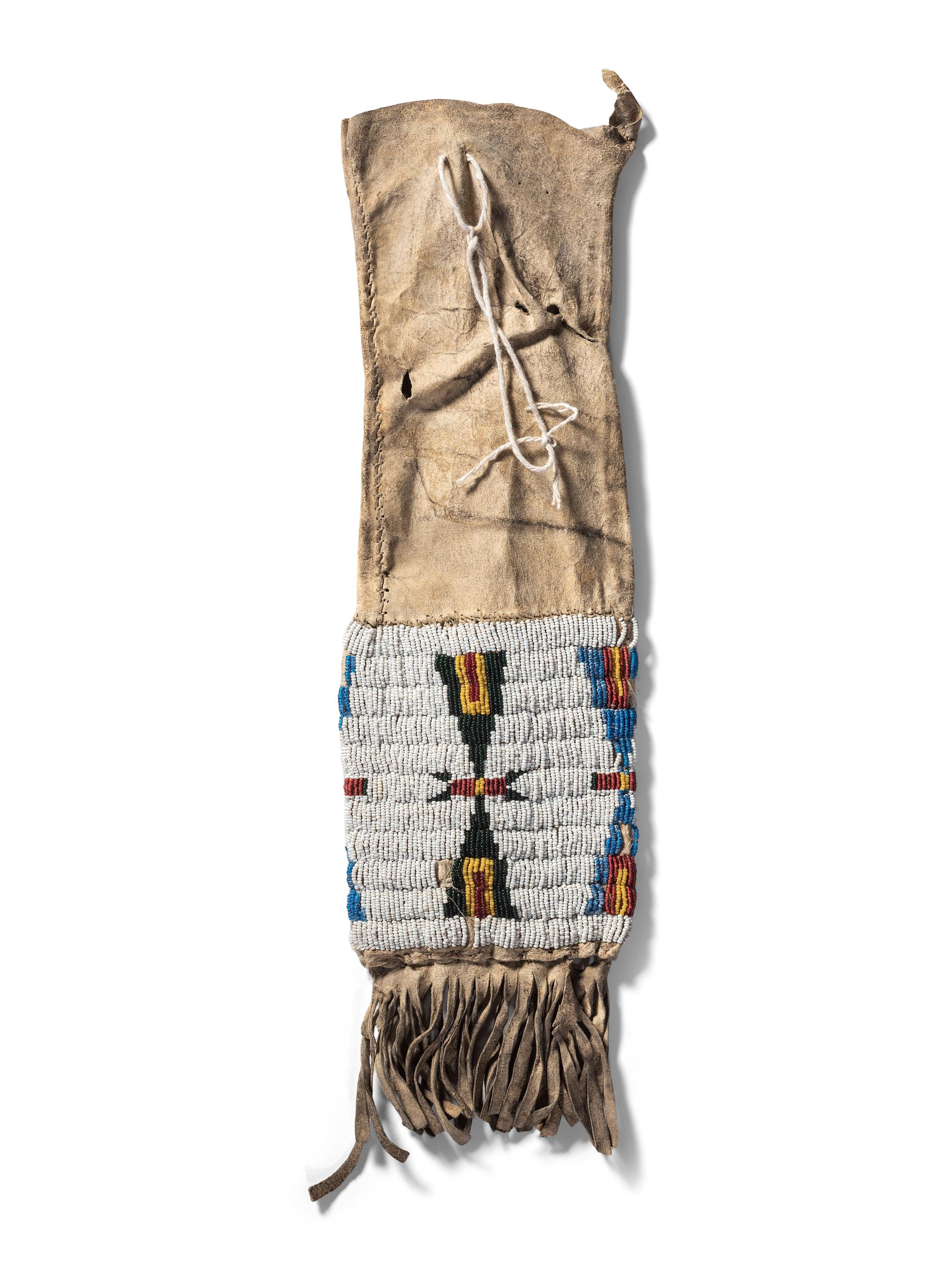 Cheyenne Beaded Hide Tobacco Bag, with Documentation