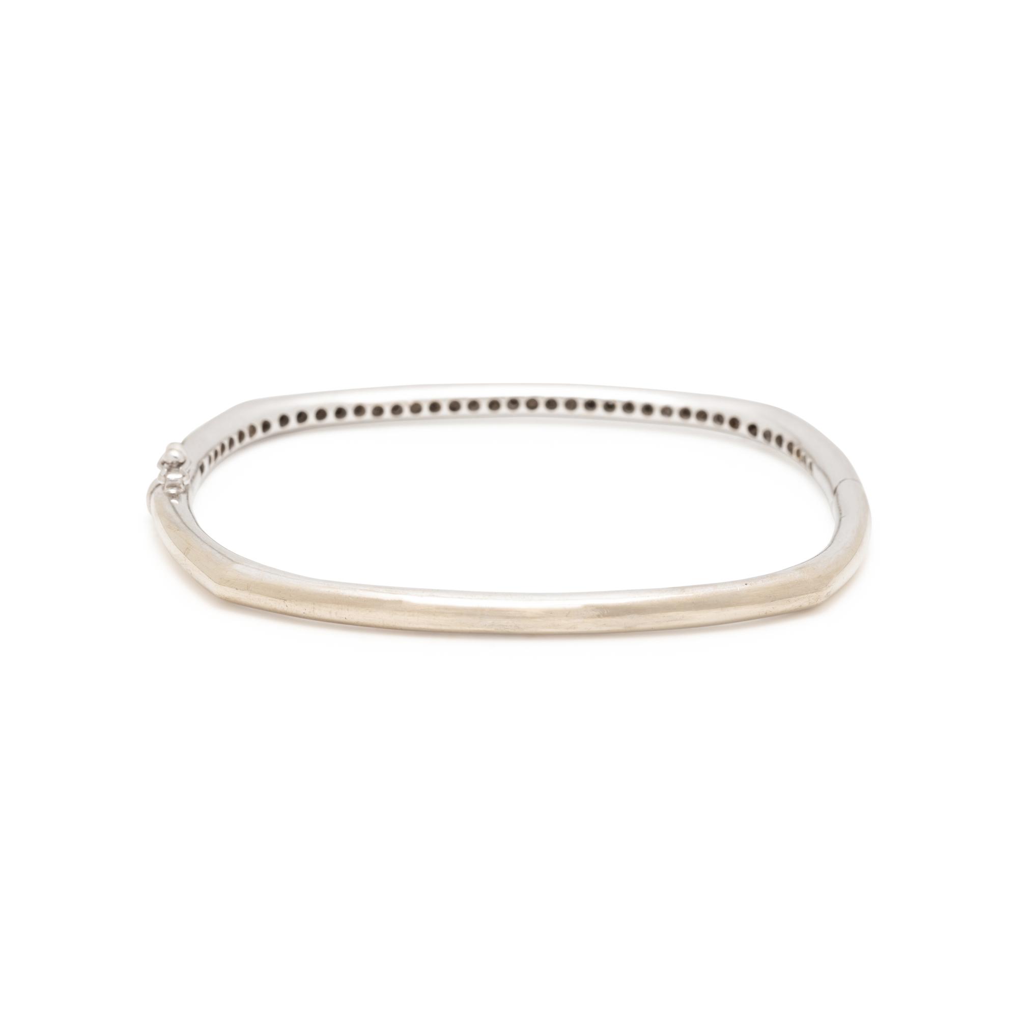 HONORA, WHITE GOLD AND DIAMOND BANGLE BRACELET