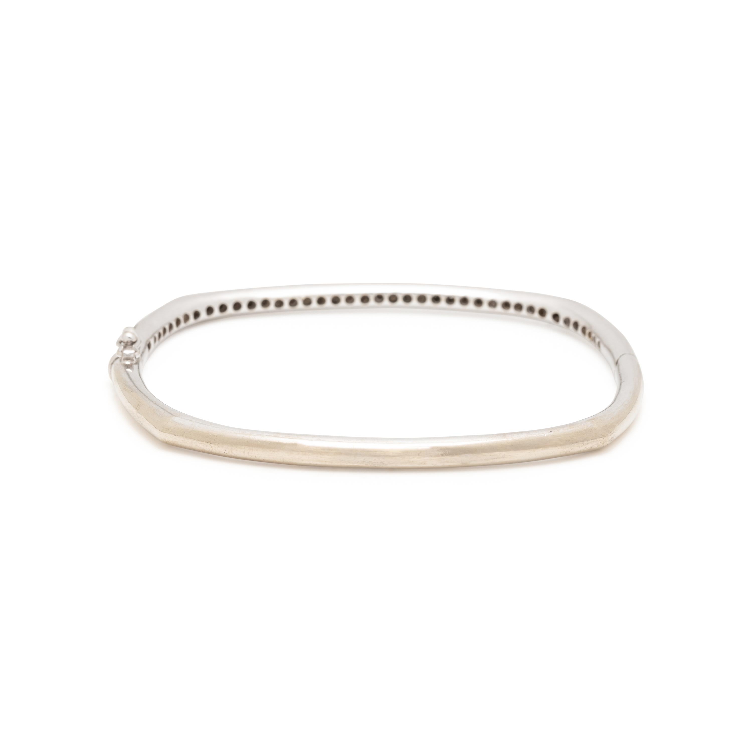 HONORA, WHITE GOLD AND DIAMOND BANGLE BRACELET